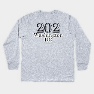 Washington DC 202 District of Columbia DMV USA Kids Long Sleeve T-Shirt